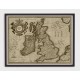 Stara mapa ANGLIA, SZKOCJA, IRLANDIA (1610r) - reprint tinta