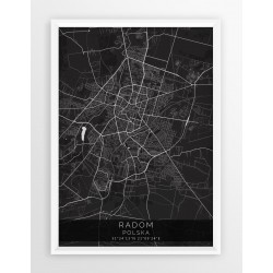 Mapa plakat RADOM - linia BLACK