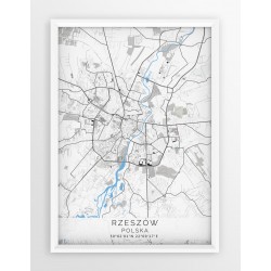 Mapa plakat RZESZÓW - linia BLUE/GRAY