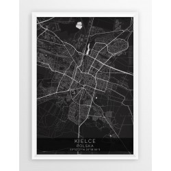 Mapa plakat KIELCE - linia BLACK
