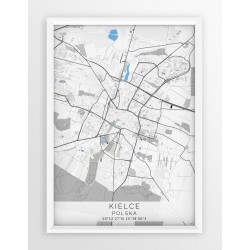 Mapa plakat KIELCE - linia BLUE/GRAY