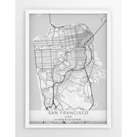 Mapa plakat SAN FRANCISCO - linia WHITE