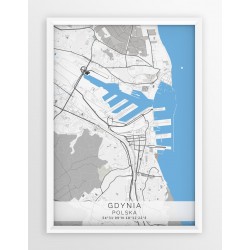 Mapa plakat GDYNIA - linia BLUE/GRAY