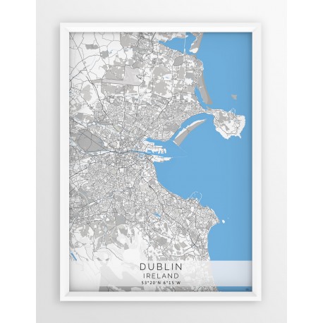 Mapa plakat DUBLIN- linia BLUE/GRAY