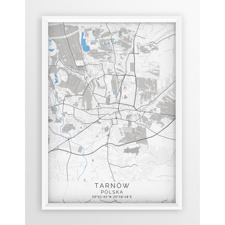 Mapa plakat TARNÓW - linia BLUE/GRAY