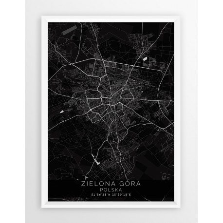 Mapa plakat ZIELONA GÓRA - linia BLACK
