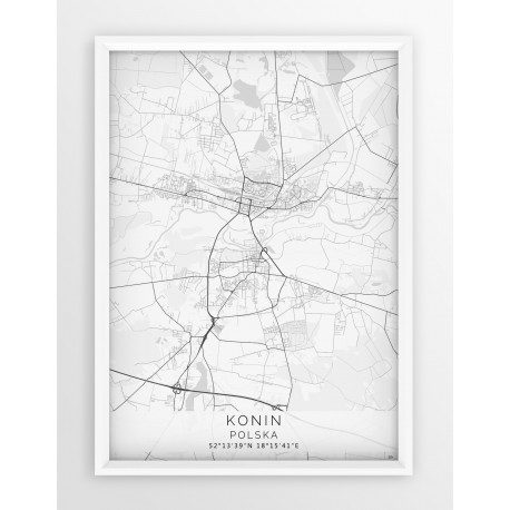 Mapa plakat KONIN - linia WHITE