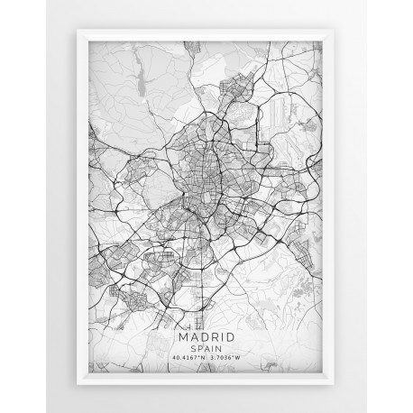 Plakat, mapa - MADRYT - linia WHITE