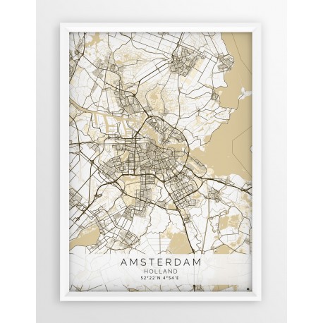 Plakat mapa AMSTERDAM- linia BEIGE