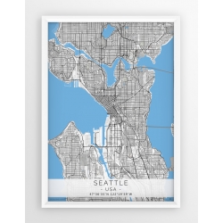 Plakat mapa SEATTLE - linia BLUE/GRAY