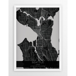 Mapa plakat SEATTLE - linia BLACK