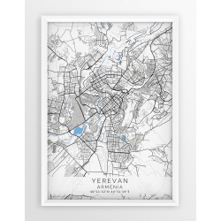 Plakat mapa YEREVAN - linia BLUE/GRAY