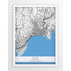 Plakat mapa NICEA - linia BLUE/GRAY