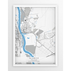 Plakat, mapa SŁUBICE - linia BLUE/GRAY
