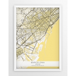 Plakat, mapa Barcelona - linia BEIGE