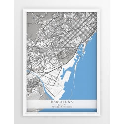 Plakat, mapa Barcelona - linia GREY/BLUE