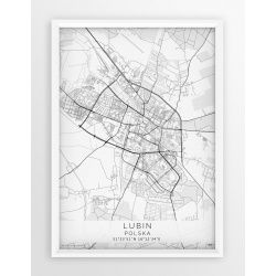 Plakat mapa LUBIN - linia WHITE