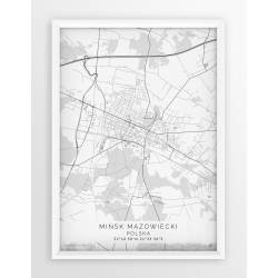 Plakat mapa MIŃSK MAZ. - linia WHITE
