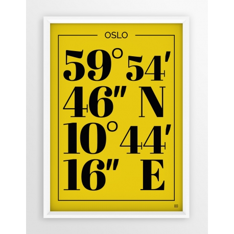 Plakat typograficzny OSLO - linia YELLOW