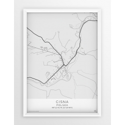 Plakat mapa CISNA - linia WHITE