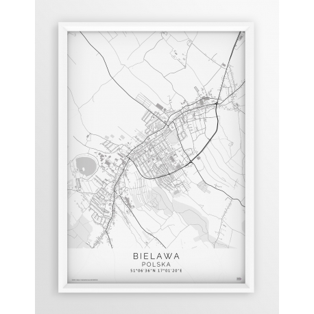 Plakat mapa BIELAWA - linia WHITE