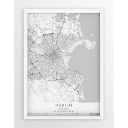 Mapa plakat DUBLIN- linia WHITE