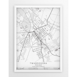 Plakat mapa TWARDOGÓRA - linia WHITE