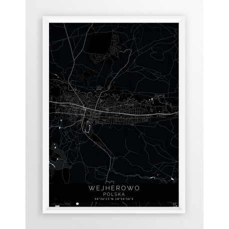 Plakat mapa WEJHEROWO- linia BLACK