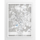 Plakat, mapa ŚWIDNICA - linia BLUE/GRAY