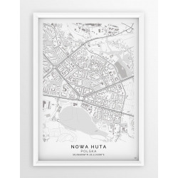Plakat, mapa NOWA HUTA - linia SPECIAL