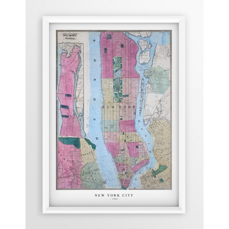 Stara mapa/plan NEW YORK CITY (1864r) - reprint