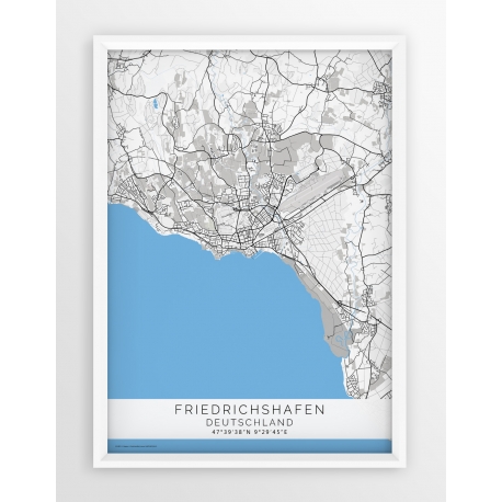 Plakat mapa Friedrichshafen - linia BLUE/GRAY