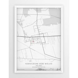 Plakat mapa DĘBE WIELKIE - linia WHITE