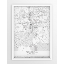 Plakat mapa PIASECZNO - linia WHITE