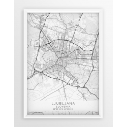 Plakat mapa LUBLANA - linia WHITE