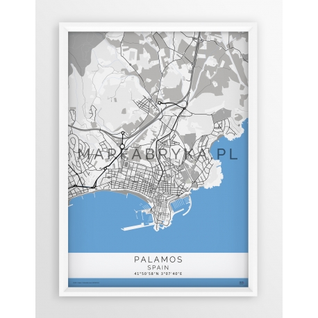 Plakat, mapa PALAMOS - linia GREY/BLUE