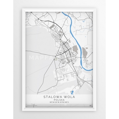 Plakat mapa STALOWA WOLA- linia BLUE