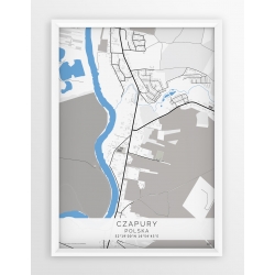 Plakat mapa CZAPURY - linia BLUE