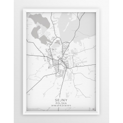 Plakat mapa SEJNY - linia WHITE
