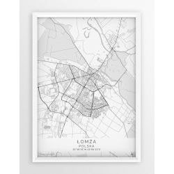 Plakat mapa ŁOMŻA - linia WHITE