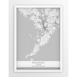 Plakat mapa NAGASAKI - linia WHITE