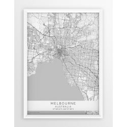 Plakat mapa MELBOURNE- linia WHITE
