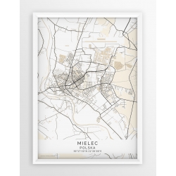 Plakat mapa MIELEC - linia BEIGE