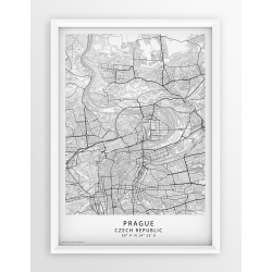 Plakat, mapa PRAGUE - linia WHITE/PASSE-PARTOUT