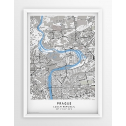 Plakat, mapa PRAGUE - linia BLUE/GRAY/PASSE-PARTOUT