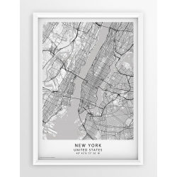 Plakat, mapa NEW YORK - linia WHITE/PASSE-PARTOUT