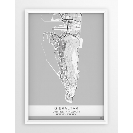 Mapa plakat GIBRALTAR - Linia WHITE