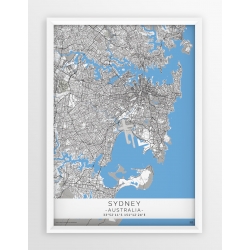 Mapa plakat SYDNEY - linia BLUE/GRAY