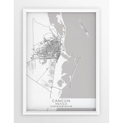 Mapa plakat CANCUN - Linia White
