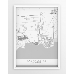 Mapa plakat LAS GALLETAS - Linia White